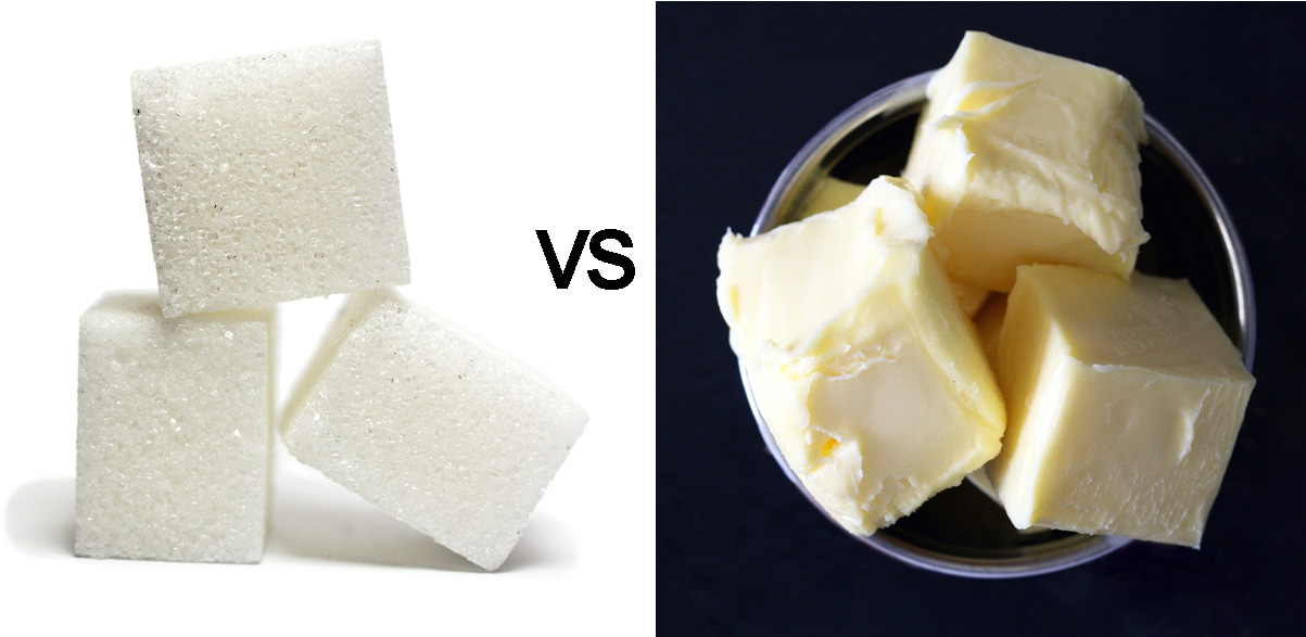 Sugar versus butter