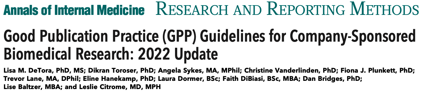 ISMPP Good Publication Practice 2022 Guideline
